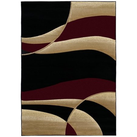 RLM DISTRIBUTION 1 ft. 10 in. x 2 ft. 8 in. Contours Avalon Accent Rug, Burgundy HO1607362